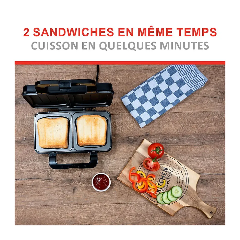 Appareil à croque monsieur 900W Plaque anti-adhésive ALPINA