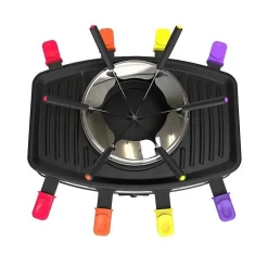 Appareil 3 en 1 - FAGOR - FG816 - 1100W - 8 poelons - 6 pics a fondue - Thermostat réglable