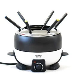 Appareil à fondue électrique 6 pers.800W Cuve 2L Anti-adhésif + 6 Fourchettes Inox Cuisinier DELUXE