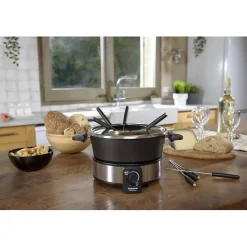 Appareil à fondue Taurus FF2 de 1000W, capacité de 2L, pour 8 personnes, tous types de fondue, température régable