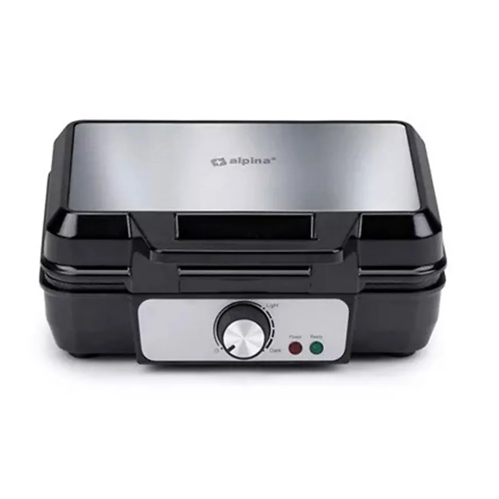 Appareil à gaufres 1000W 2 Plaques Révetement Anti-adhésif ALPINA