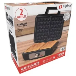 Appareil à gaufres 1000W 2 Plaques Révetement Anti-adhésif ALPINA