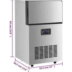 Appareil à glaçons argenté 45 kg / 24 h vidaXL