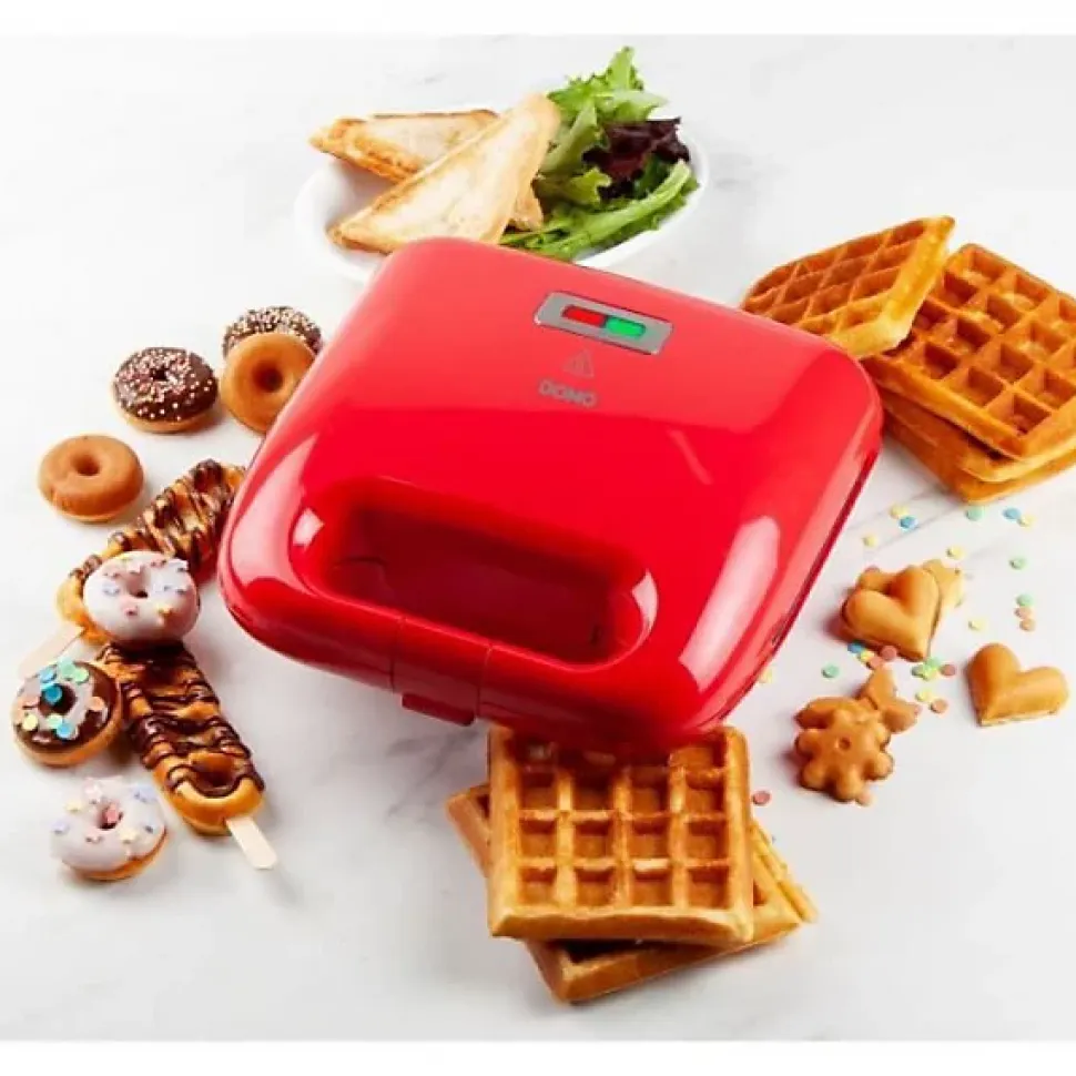Appareil - Machine a Croque Monsieur DOMO - DO9242W - - 5 en 1 - 5 jeux de plaques anti-adhésives interchangeables - 750W