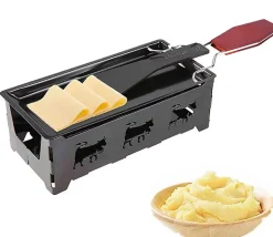 Appareil à raclette à bougies compact avec poêlon
