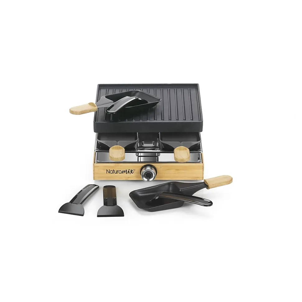 Appareil à raclette 8 personnes 1200w gril Naturamix RAC.WOOD-8