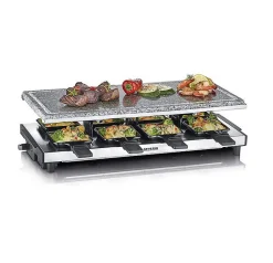 Appareil à raclette 8 personnes 1500w + pierre à griller Severin RG2374