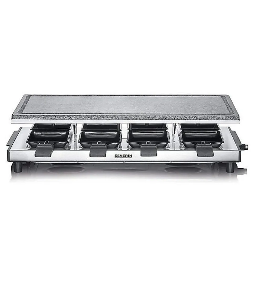 Appareil à raclette 8 personnes 1500w + pierre à griller Severin RG2374
