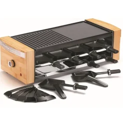 Appareil à raclette 8 personnes 1200w Kitchen Chef KC.WOODLUX8