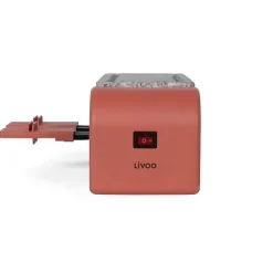 Appareil à raclette 2 personnes connectable DOC310R, 450W, Pierre naturelle, Rouge