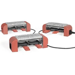 Appareil à raclette 2 personnes connectable DOC310R, 450W, Pierre naturelle, Rouge