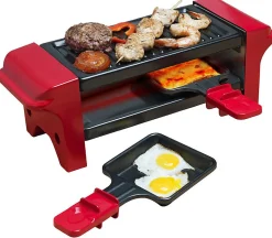 Appareil à raclette 2 personnes 350w + gril noir/rouge Bestron AGR102