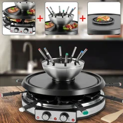 Appareil à raclette et fondue 8 personnes Proficook PC-RG/FD1245