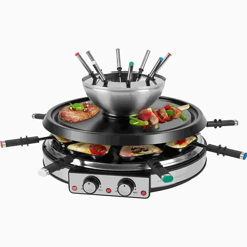 Appareil à raclette et fondue 8 personnes Proficook PC-RG/FD1245