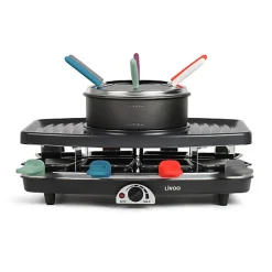 Appareil à raclette et fondue pour 8 personnes 1100W