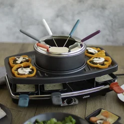 Appareil à raclette et fondue pour 8 personnes 1100W