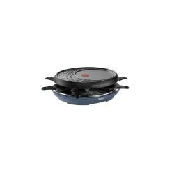 Appareil à Raclette Grill Crêpe Bleu acier 1050W 8 pers Multifonctions 3 en 1 TEFAL