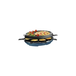 Appareil à Raclette Grill Crêpe Bleu acier 1050W 8 pers Multifonctions 3 en 1 TEFAL