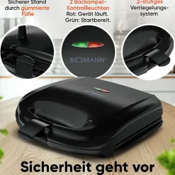 Appareil à Sandwich / Croque-monsieur Noir Bomann ST6074CB-Noir