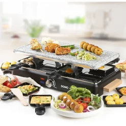 Appareil a Raclette - DOMO - DO9262G - 8 personnes - Pierre a cuire - Gril - 1400 W