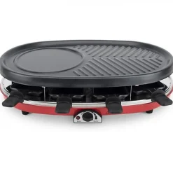 Appareil a Raclette 4 en 1 HKoeNIG - RP418 - Juqu'a 8 personnes - 3 plaques interchangeables - Température réglable - 1500W