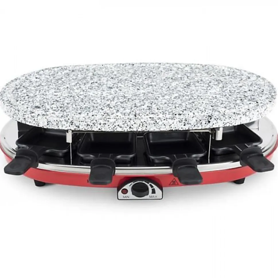 Appareil a Raclette 4 en 1 HKoeNIG - RP418 - Juqu'a 8 personnes - 3 plaques interchangeables - Température réglable - 1500W