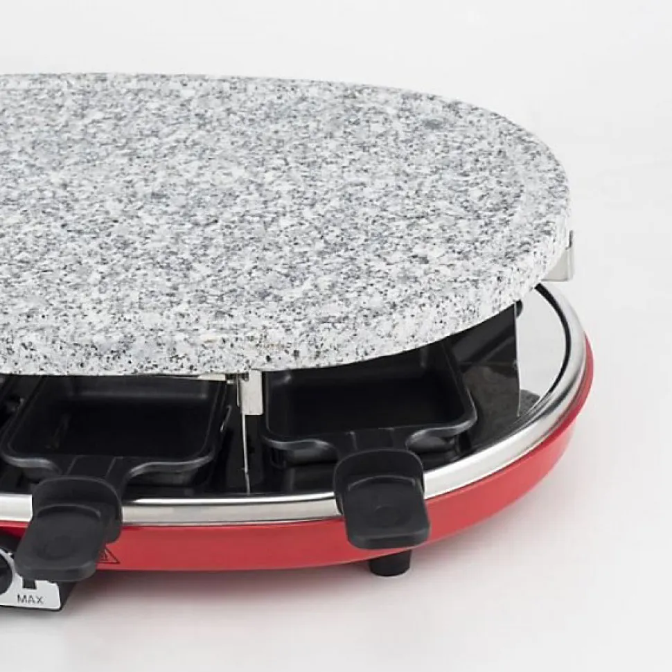 Appareil a Raclette 4 en 1 HKoeNIG - RP418 - Juqu'a 8 personnes - 3 plaques interchangeables - Température réglable - 1500W