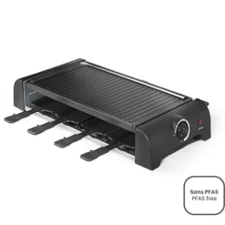 Appareil a Raclette 8 personnes - LIVOO - DOC312 - 1300W - 8 personnes - Plateau grill amovible antiadhésif - Thermostat ajusta