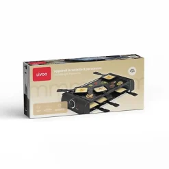 Appareil a Raclette 8 personnes - LIVOO - DOC312 - 1300W - 8 personnes - Plateau grill amovible antiadhésif - Thermostat ajusta