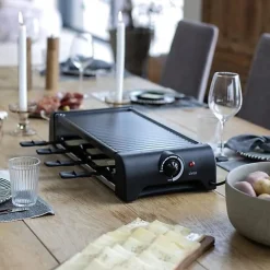 Appareil a Raclette 8 personnes - LIVOO - DOC312 - 1300W - 8 personnes - Plateau grill amovible antiadhésif - Thermostat ajusta