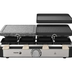 Appareil a Raclette FAGOR - FGRG8 - Pierre de cuisson - Jusqu'a 8 personnes - Thermostat réglable - 1400W