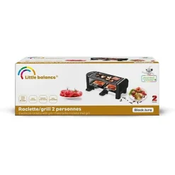 Appareil a raclette - LITTLE BALANCE - Juste nous 2 - 350 W - 2 personnes - Blanc / Noir