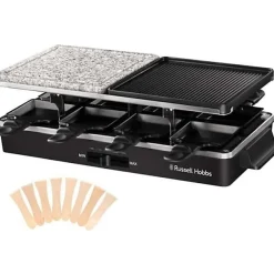 Appareil a Raclette RUSSELL HOBBS - 26280-56 - Jusqu'a 8 personnes - Pierre de Cuisson - Grill Réversible - 1400W