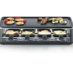Appareil a raclette - SEVERIN - RG2365 - 8 personnes - Plaque de cuisson céramique 48 x 24 cm - Gril raclette 1300 W - Noir