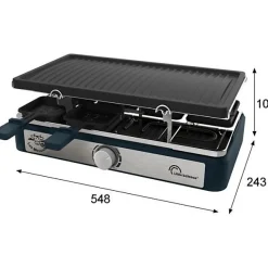 Appareil a raclette rectangulaire - LITTLE BALANCE - Maxi Grill & Cheese - 1400 W - 8 personnes - Meuuh / design poivre