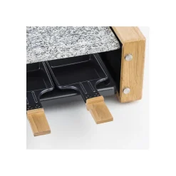 Appareil a raclette/grill HKoeNIG - 8 personnes - Design bois - Surface de cuisson 38x19,5 cm - Puissance 1200W