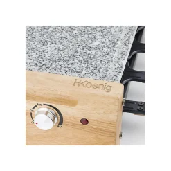 Appareil a raclette/grill HKoeNIG - 8 personnes - Design bois - Surface de cuisson 38x19,5 cm - Puissance 1200W