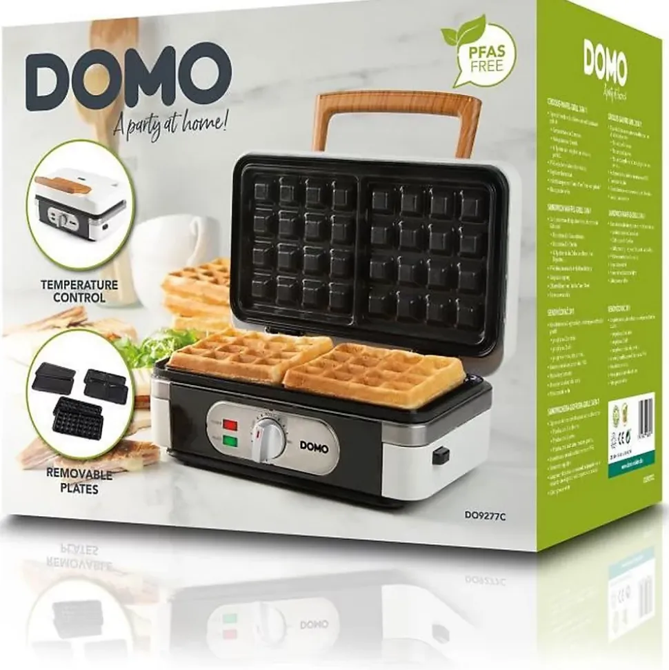 Appareil 3-en-1 DOMO DO9277C 1100 W blanc plaques céramique amovibles