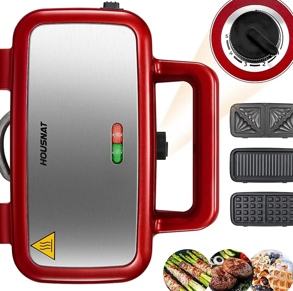 Appareil multifonction 3-en-1 Rouge 1200 W