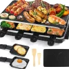 Appareil Raclette 8 Personnes 2-en-1 avec Grill et Poêlons