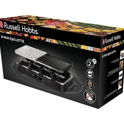 Appareil Raclette Russell Hobbs - 26280-56 - Multifonction 3 en 1 - 8 Personnes - 1400W - Pierre de Cuisson - Grill Réversible