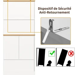 Armoire de cuisine haut de gamme avec 12 compartiments,80x40x180cm,en MDF et aggloméré,moderne