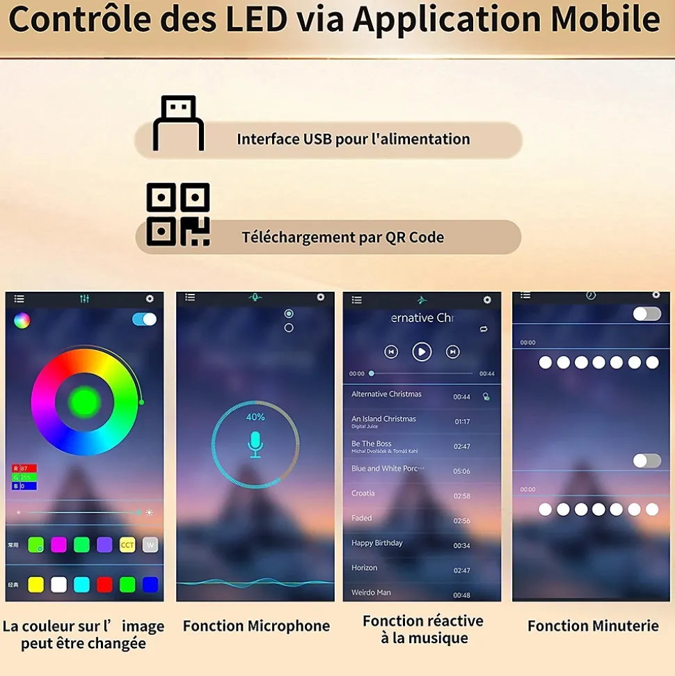 Armoire de salon, de cuisine et de salle à manger,120x40x180cm, MDF tissé, avec tiroirs, portes et éclairage LED