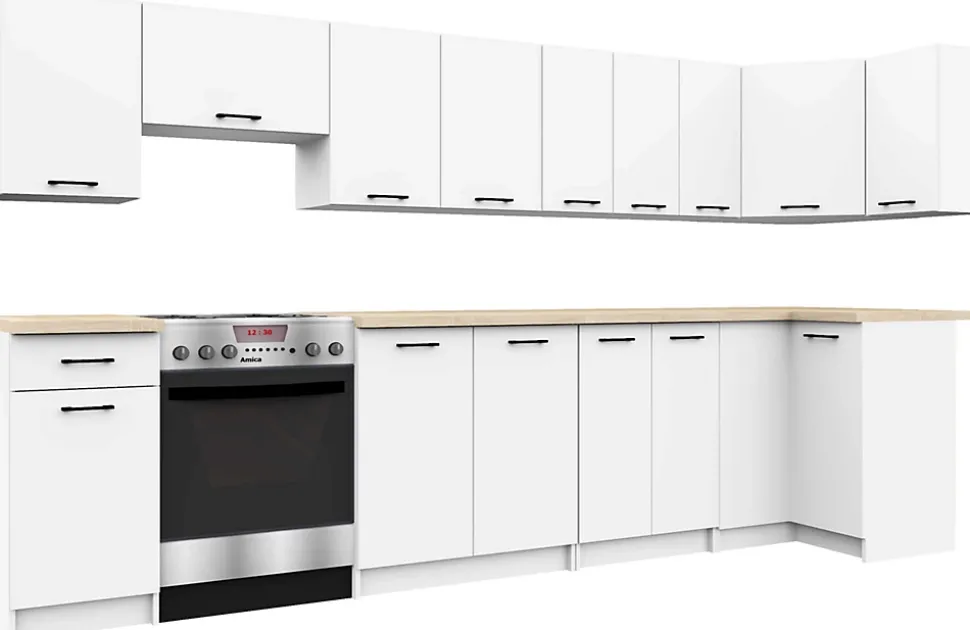 Armoires de cuisine AKORD d'angle haute W60 OLIWIA Blanc 60 cm 1 porte 2 étagères 60x30x58 cm