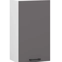 Armoires de cuisine haute AKORD W40 OLIWIA H720 Blanc 40 cm 1 porte façade Gris Graphite 2 étagères 40x30x72 cm