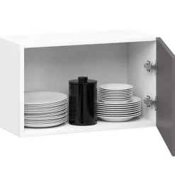 Armoires de cuisine haute AKORD W60 hotte OLIWIA Blanc 60 cm 1 porte couleur Gris Graphite 1 étagère 60x30x29 cm