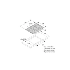 Asko - Plaque gaz encastrable - 5 foyers - 12200 W - 75 cm