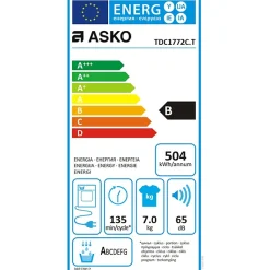 Asko - Seche linge a condensation - 7 kg - 17 programmes - classe B