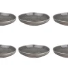 Assiette creuse STELLAR 22,5cm - 6 pièces - Gris béton