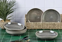 Assiette creuse STELLAR 22,5cm - 6 pièces - Gris béton